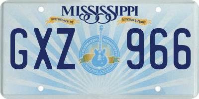 MS license plate GXZ966