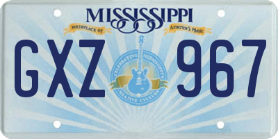 MS license plate GXZ967