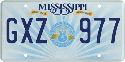 MS license plate GXZ977
