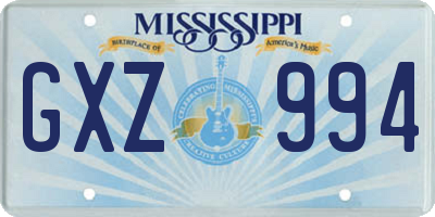 MS license plate GXZ994