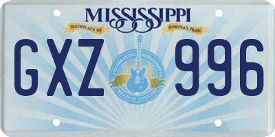 MS license plate GXZ996