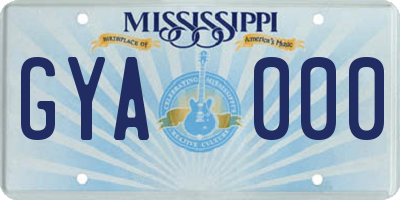 MS license plate GYA000