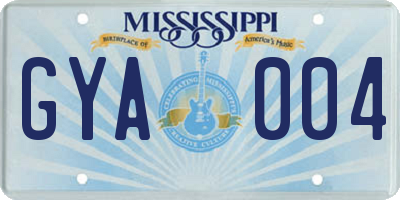MS license plate GYA004