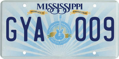 MS license plate GYA009