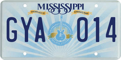 MS license plate GYA014