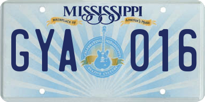 MS license plate GYA016
