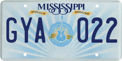 MS license plate GYA022