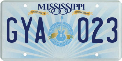 MS license plate GYA023
