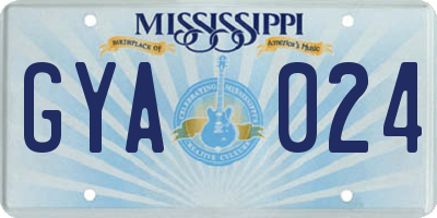 MS license plate GYA024