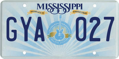 MS license plate GYA027
