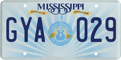 MS license plate GYA029