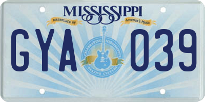MS license plate GYA039