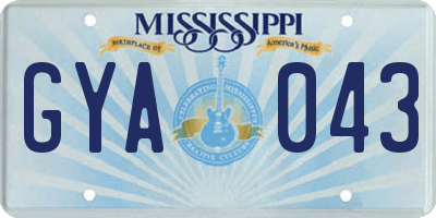 MS license plate GYA043