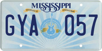 MS license plate GYA057