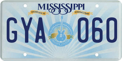 MS license plate GYA060