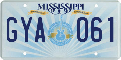 MS license plate GYA061