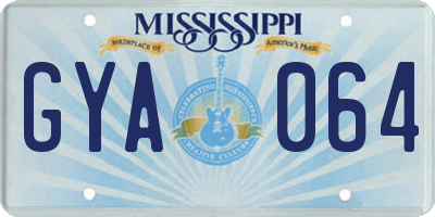 MS license plate GYA064