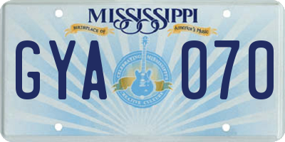 MS license plate GYA070