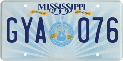 MS license plate GYA076