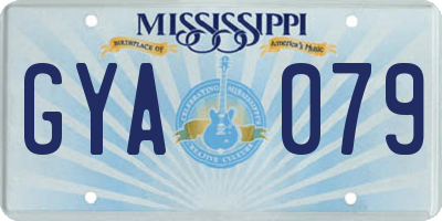 MS license plate GYA079