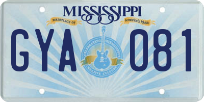 MS license plate GYA081
