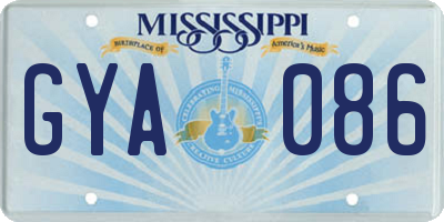 MS license plate GYA086