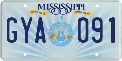 MS license plate GYA091