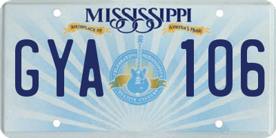 MS license plate GYA106