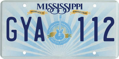MS license plate GYA112