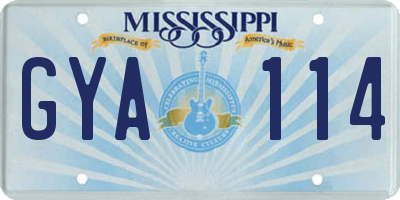 MS license plate GYA114