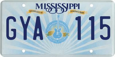 MS license plate GYA115