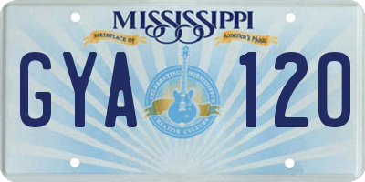 MS license plate GYA120