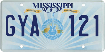 MS license plate GYA121