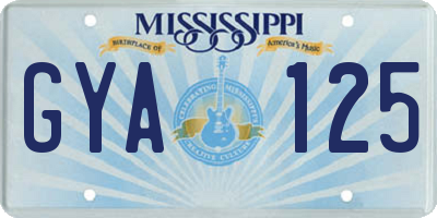 MS license plate GYA125