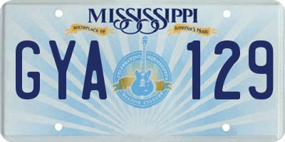 MS license plate GYA129