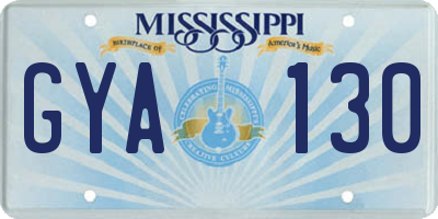 MS license plate GYA130