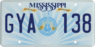 MS license plate GYA138