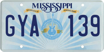 MS license plate GYA139
