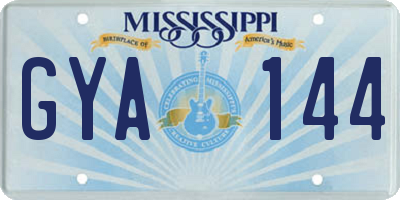 MS license plate GYA144