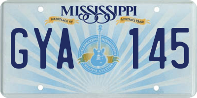 MS license plate GYA145