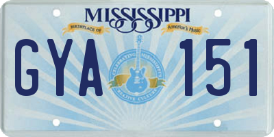 MS license plate GYA151