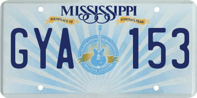 MS license plate GYA153