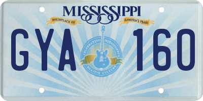 MS license plate GYA160