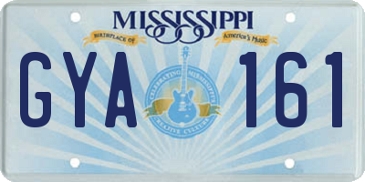 MS license plate GYA161