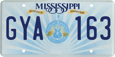 MS license plate GYA163