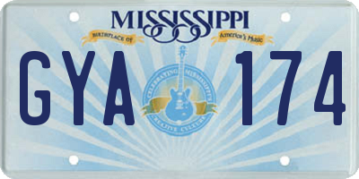 MS license plate GYA174
