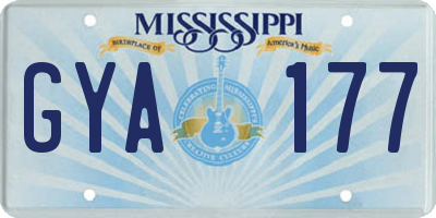 MS license plate GYA177