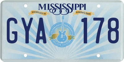MS license plate GYA178