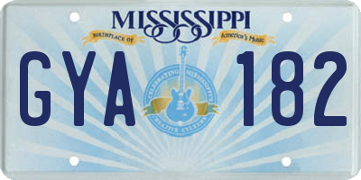 MS license plate GYA182