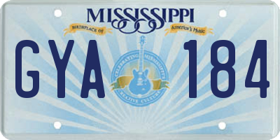 MS license plate GYA184
